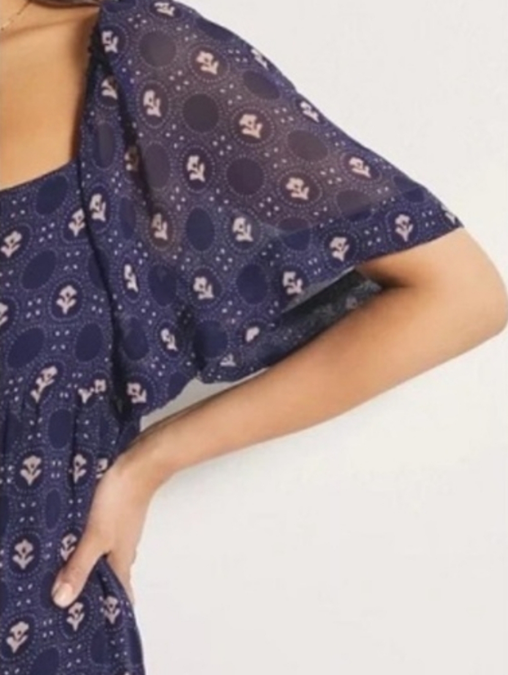 Anthropologie MAEVE Flutter Sleeve Shirred Open Back Mini Dress Size 3X - Picture 5 of 5